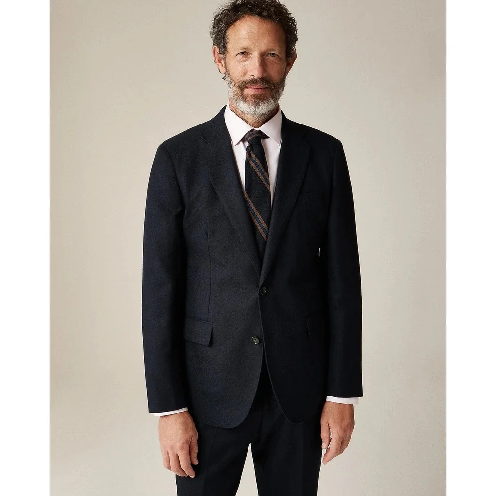 J.Crew Mens 44R Ludlow Blazer Navy Blue Moon England Wool Cotton BH230